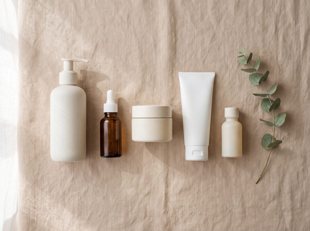 Simple skincare routine products for menopausal dry, sensitive skin