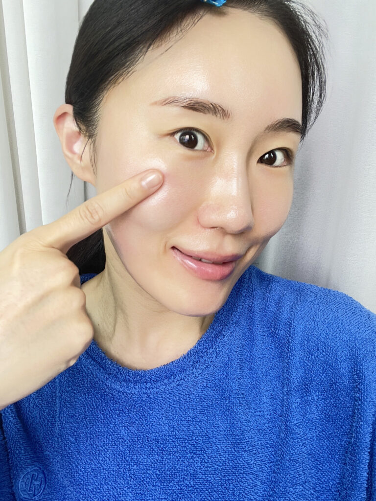 Korean sunscreen for face applied comfortably around the eye area