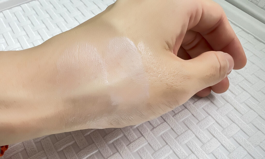 Korean sunscreen fully blended into skin