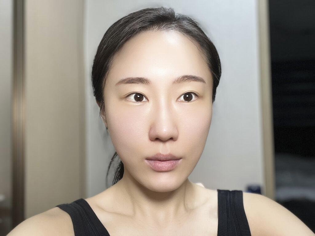 Bare skin before makeup, natural angle with no products applied